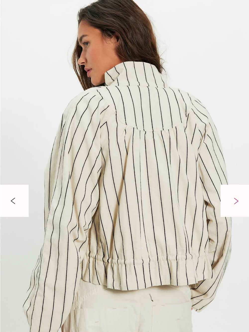 Devon Striped Balloon Funnel-Neck Jacket S - Picture 3 of 6
